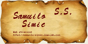 Samuilo Simić vizit kartica
